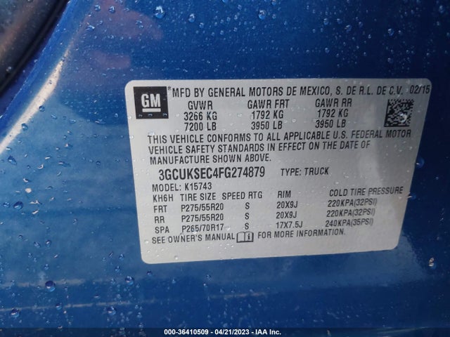 Chevrolet Silverado 1500 Ltz 2015 3GCUKSEC4FG274879 Image 9