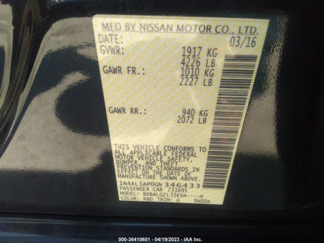 1N4AL3AP0GN346433 Nissan Altima 2.5 S