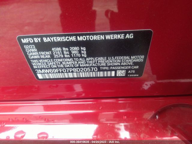 3MW69FF07P8D20570 BMW 3 Series 330i