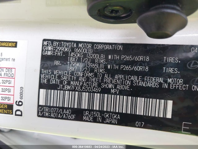 JTJBM7FX8J5203469 Lexus Gx Gx 460