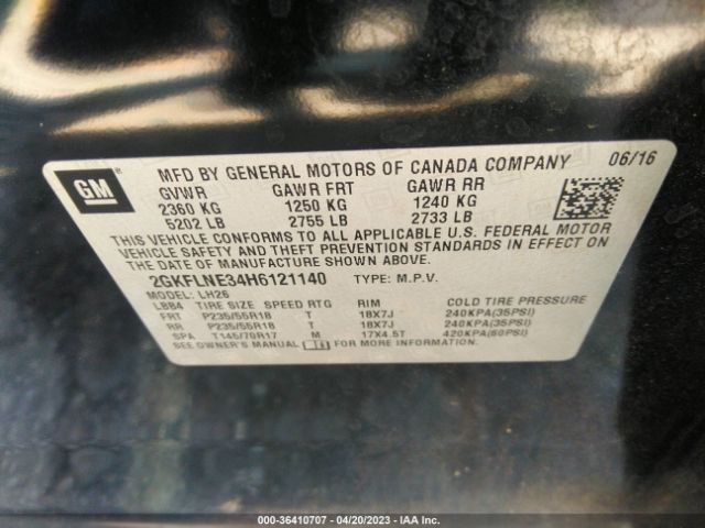 2GKFLNE34H6121140 GMC Terrain Sle