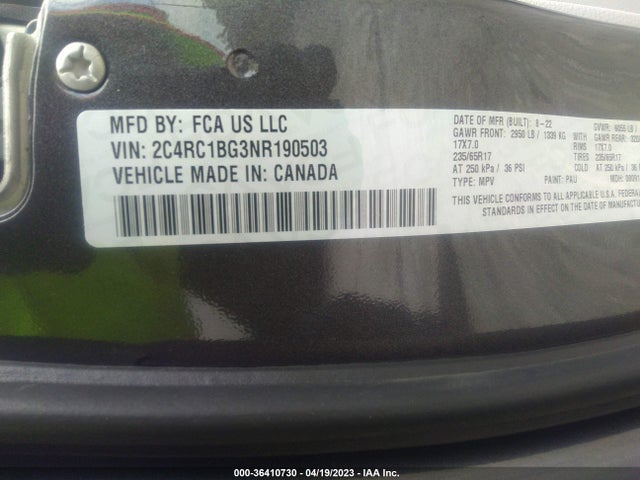 2C4RC1BG3NR190503 Chrysler Pacifica Touring L