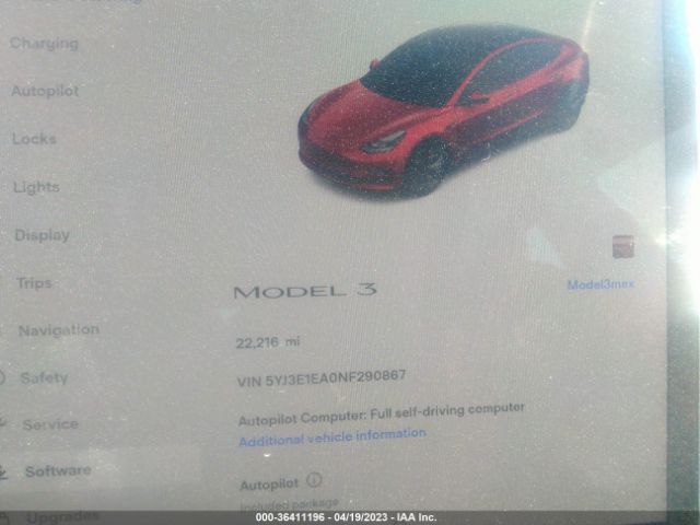 5YJ3E1EA0NF290867 Tesla MODEL 3