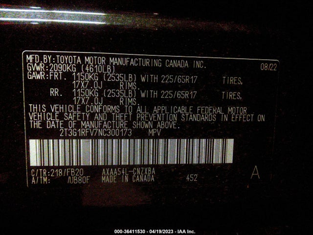 Toyota RAV4 LE 2022 2T3G1RFV7NC300173 Image 9