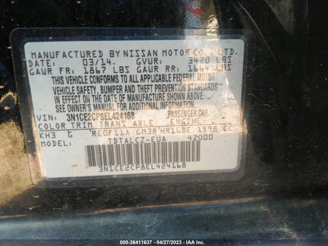 Nissan Versa Note S Plus 2014 3N1CE2CP8EL424168 Image 10