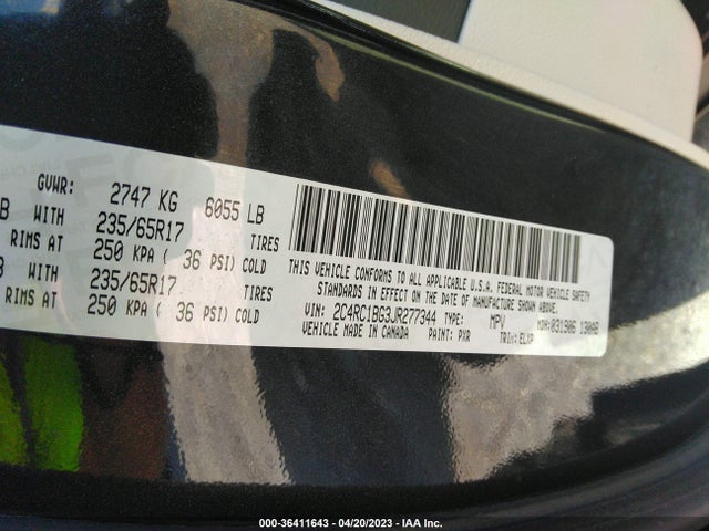 2C4RC1BG3JR277344 Chrysler Pacifica Touring L