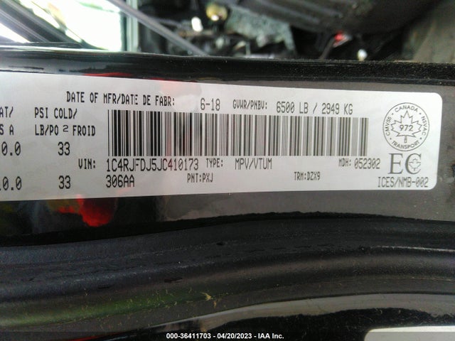 1C4RJFDJ5JC410173 Jeep Grand Cherokee Srt