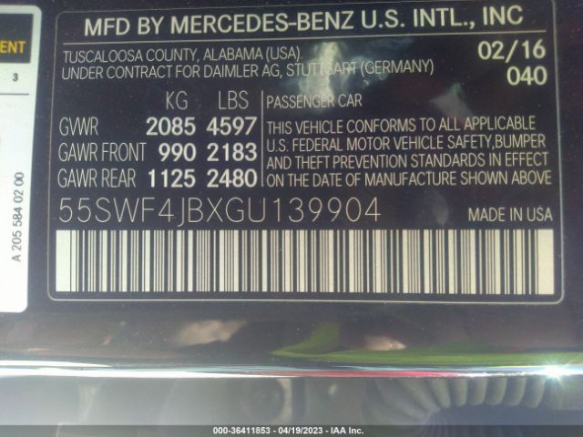 Mercedes-Benz C-class C 300 2016 55SWF4JBXGU139904 Image 11