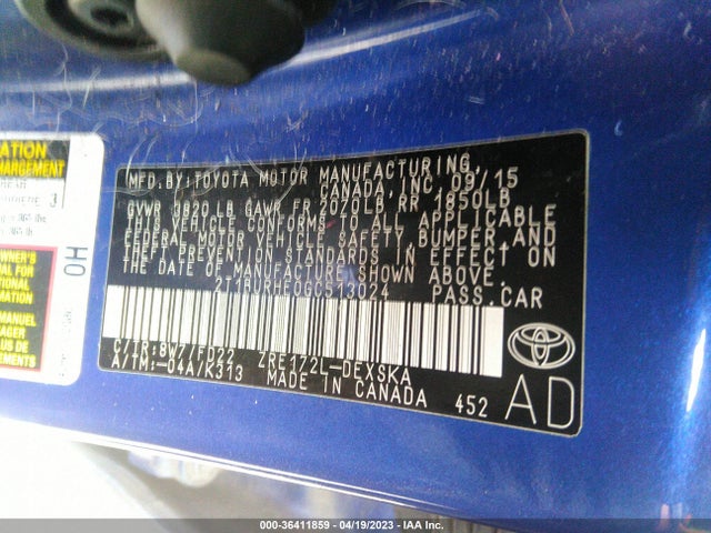 Toyota 2zr-fe 2016 2T1BURHE0GC513024 Image 22
