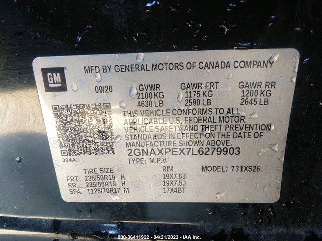 Chevrolet Equinox Premier 2020 2GNAXPEX7L6279903 Image 9
