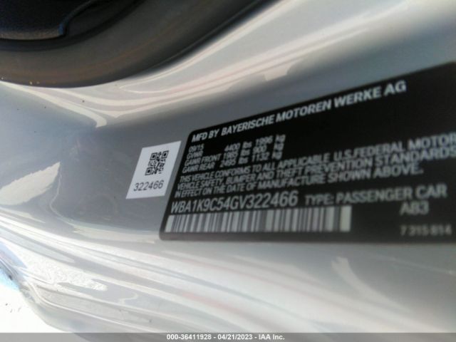 WBA1K9C54GV322466 BMW 2 Series 228i