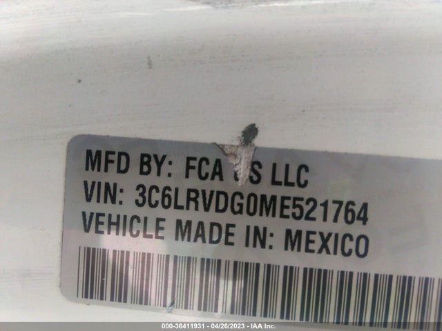 2021 RAM PROMASTER CARGO VAN VIN: 3C6LRVDG0ME521764