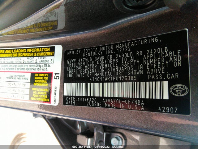 Toyota CAMRY LE 2023 4T1C11AK4PU126389 Image 11