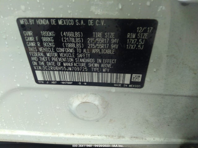 Honda HR-V EX 2018 3CZRU6H55JM709725 Image 9