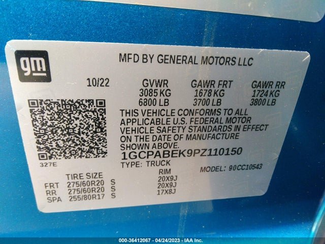 Chevrolet Silverado 1500 Custom 2023 1GCPABEK9PZ110150 Image 11
