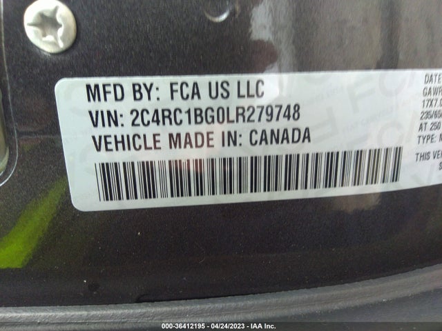 2C4RC1BG0LR279748 Chrysler Pacifica Touring L
