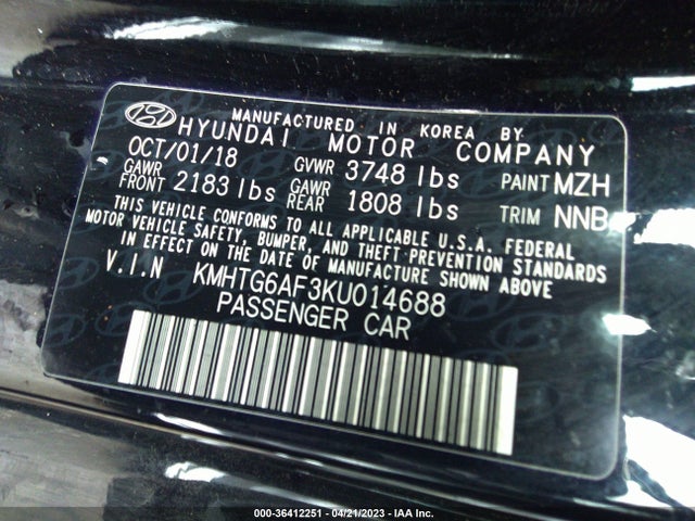 Hyundai Veloster 2.0 2019 KMHTG6AF3KU014688 Image 9