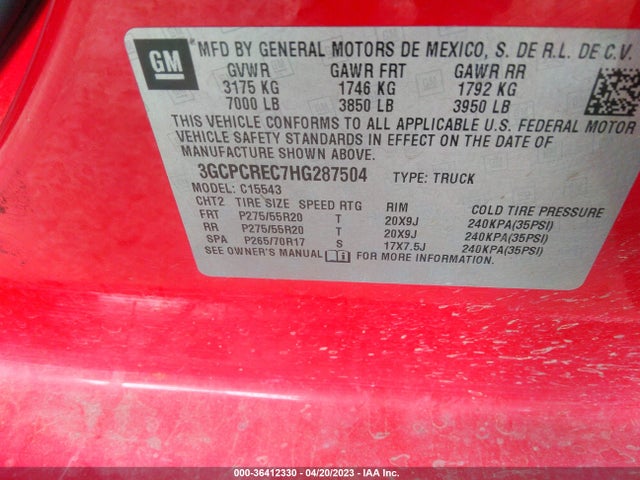 Chevrolet Silverado 1500 Lt 2017 3GCPCREC7HG287504 Image 11