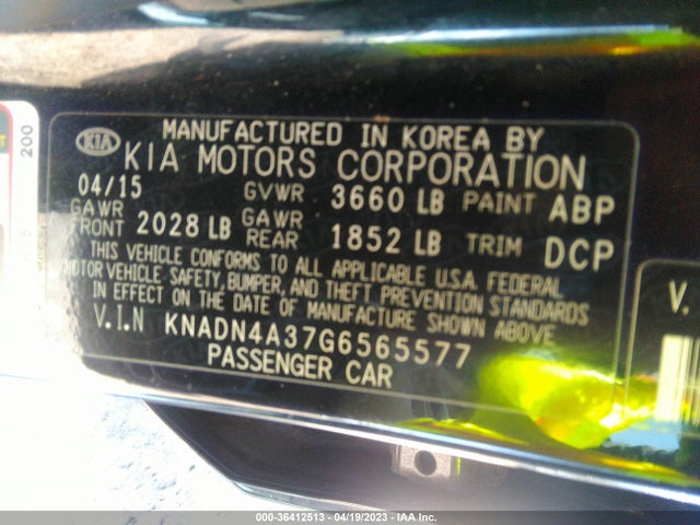 KIA RIO EX 2016 KNADN4A37G6565577 Image 9