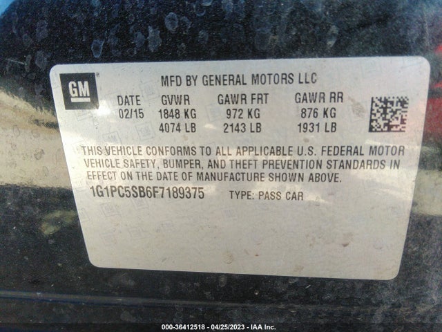 Chevrolet CRUZE LT 2015 1G1PC5SB6F7189375 Image 10