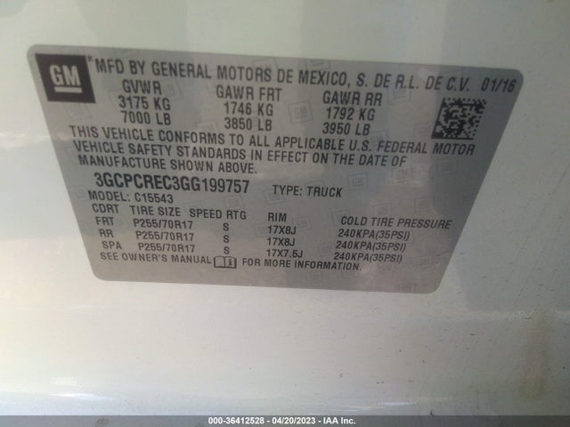 Chevrolet Silverado 1500 Lt 2016 3GCPCREC3GG199757 Image 11