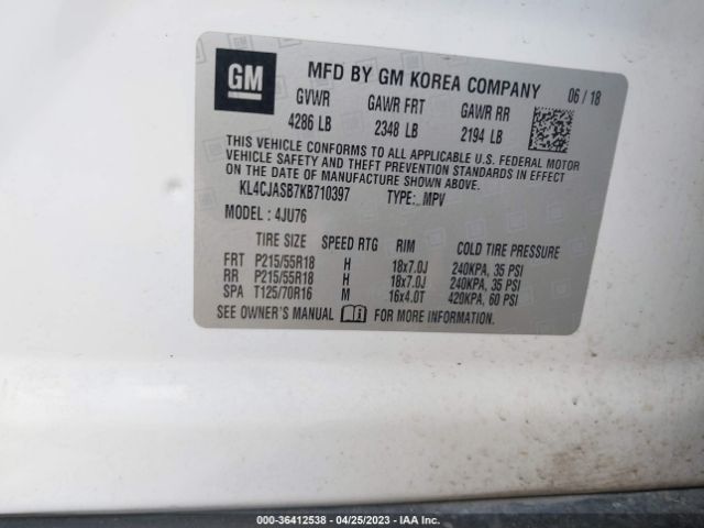 KL4CJASB7KB710397 Buick Encore Preferred