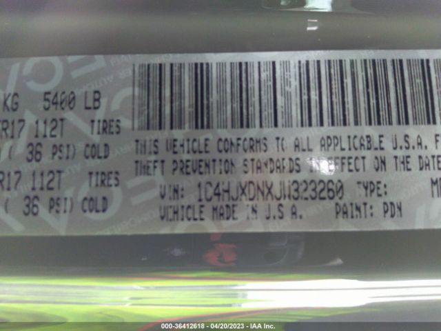 1C4HJXDNXJW323260 Jeep Wrangler Unlimited Sport S