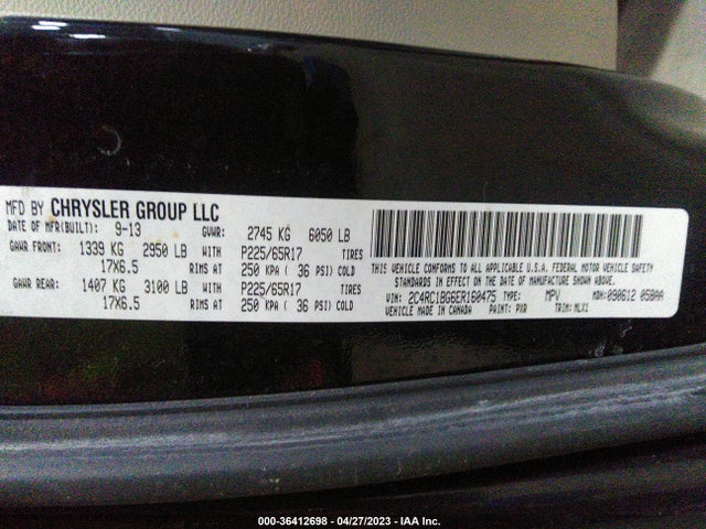 2C4RC1BG6ER160475 Chrysler Town & Country Touring