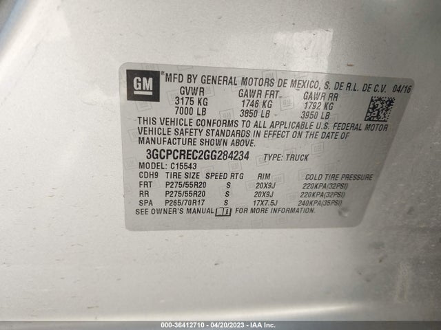 Chevrolet Silverado 1500 Lt 2016 3GCPCREC2GG284234 Image 9