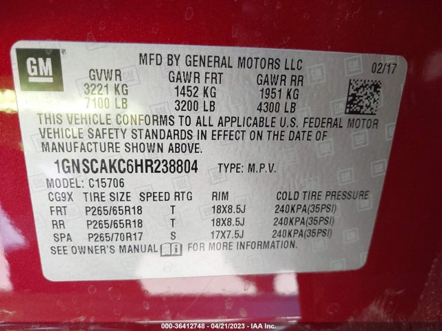 Chevrolet Tahoe Ls 2017 1GNSCAKC6HR238804 Image 9