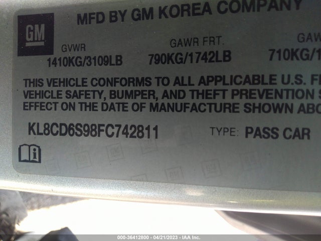 Chevrolet Spark Lt 2015 KL8CD6S98FC742811 Image 10