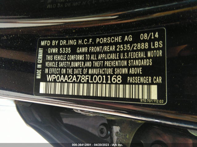 2015 Porsche Panamera, VIN: WP0AA2A78FL001168