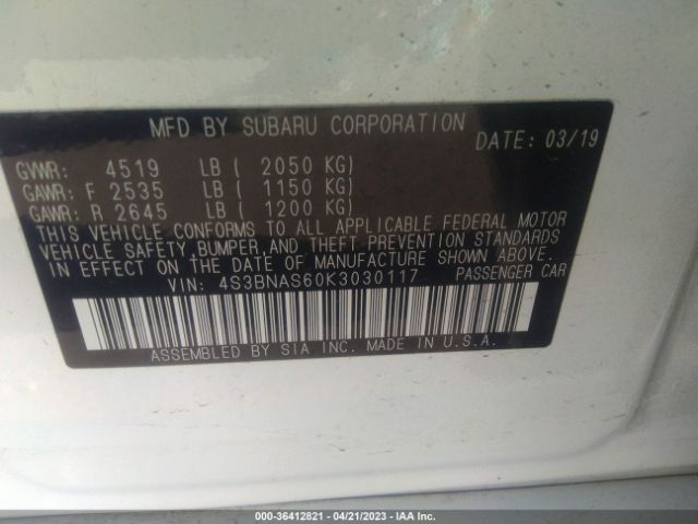 4S3BNAS60K3030117 Subaru Legacy Sport