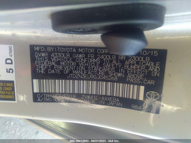 Toyota Prius V Two/five/three/four 2016 JTDZN3EU9GJ045268 Image 9