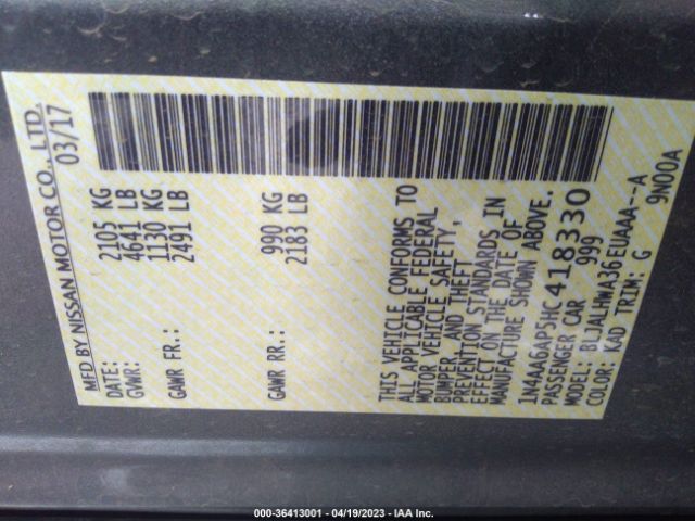 1N4AA6AP5HC418330 Nissan Maxima Platinum
