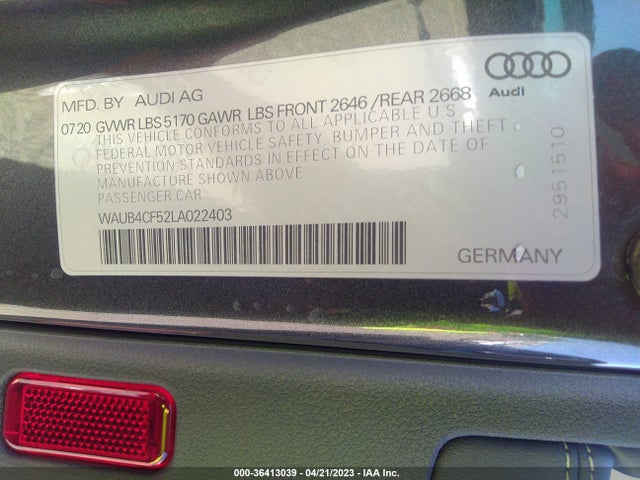 2020 Audi S5, VIN: WAUB4CF52LA022403