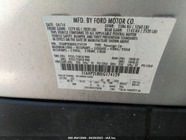 1FAHP2E80EG174129 Ford TAURUS SEL