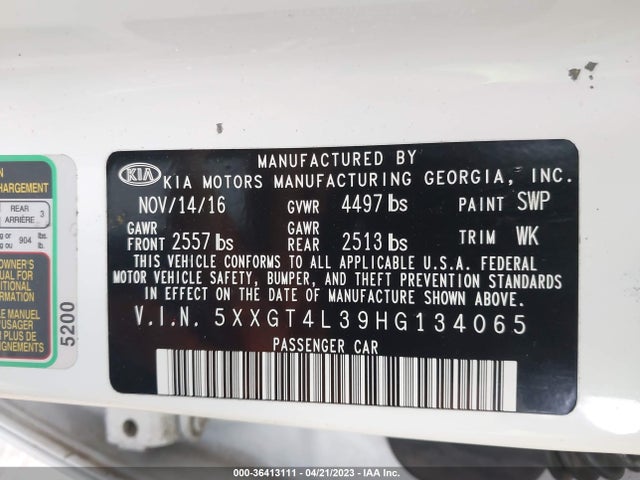 KIA Optima Lx 2017 5XXGT4L39HG134065 Image 9