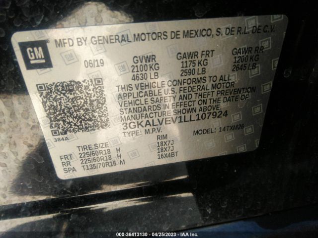 3GKALVEV1LL107924 GMC Terrain Slt