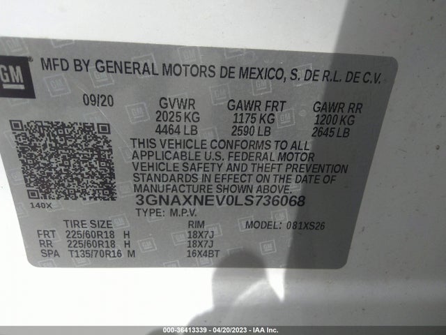 Chevrolet Equinox Premier 2020 3GNAXNEV0LS736068 Image 9