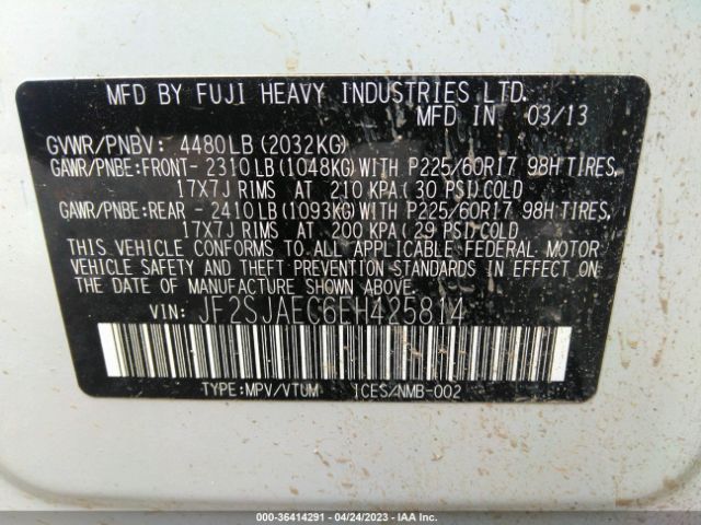 JF2SJAEC6EH425814 Subaru Forester 2.5i Premium