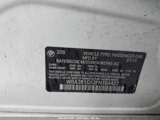 WBA3B1G53FNT64422 BMW 3 Series 320i
