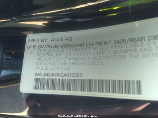 WAUM2AFRXGA012293 Audi A5 Premium Plus