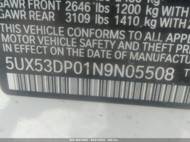 5UX53DP01N9N05508 BMW X3 Xdrive30i
