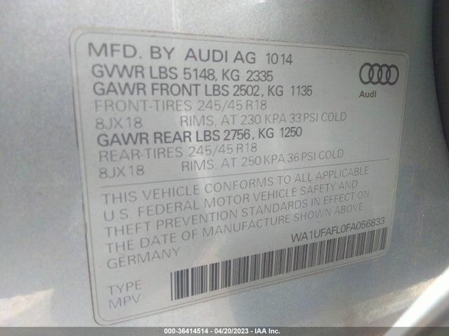WA1UFAFL0FA056833 Audi Allroad Premium Plus