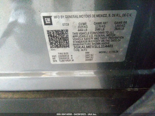 3GKALMEV1LL114401 GMC Terrain Sle