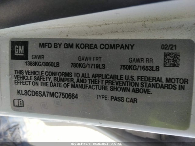 Chevrolet Spark Fwd 1lt Automatic 2021 KL8CD6SA7MC750664 Image 9