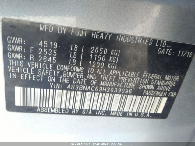 4S3BNAC69H3039096 Subaru Legacy Premium
