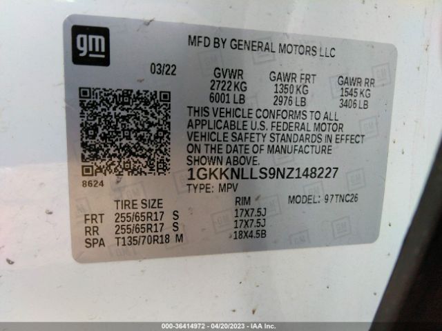 1GKKNLLS9NZ148227 GMC Acadia At4