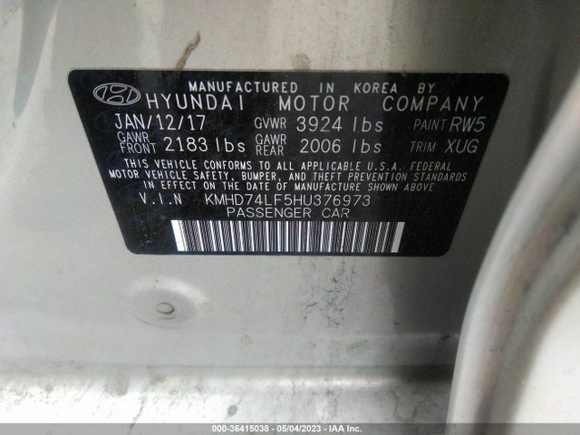 Hyundai ELANTRA SE 2017 KMHD74LF5HU376973 Image 10
